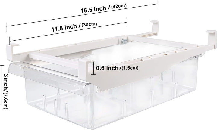 shopwithgreen Kühlschrank Organizer Schublade mit Griffen–2 Stücke Kühlschrankbox mit versenkbarer S