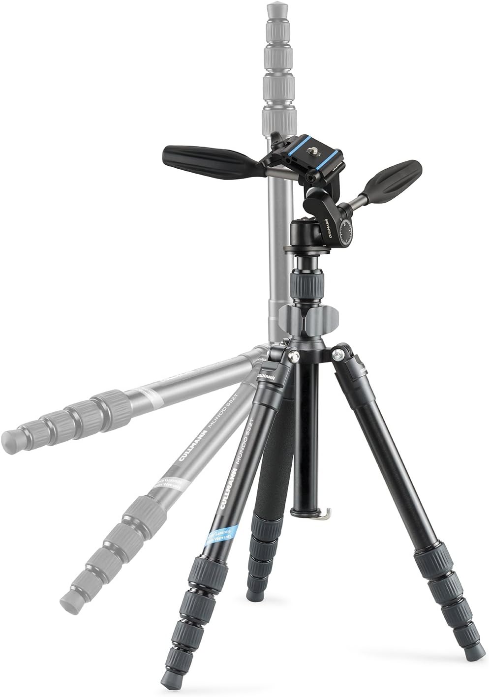 Cullmann MUNDO "522T OT35" Reisestativ inkl. 3-Wege-Kopf schwarz, Aluminium (Höhe 135 cm) Reisestati