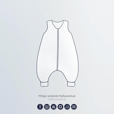 Julius Zöllner Schlafoverall Jumper aus Jersey Baumwolle, Made in Germany, Gr. 92, Little Dinos, 908
