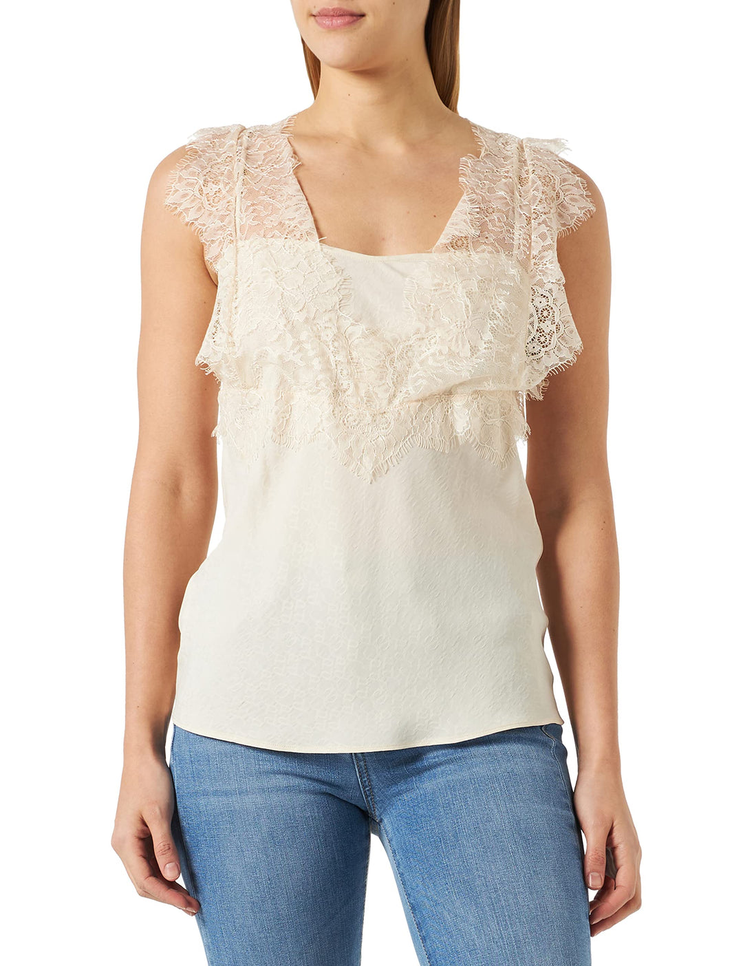 Pinko Damen Talesia Top Crepe De Chine Jac Mode-Weste, N96_rosa Rauchweiss