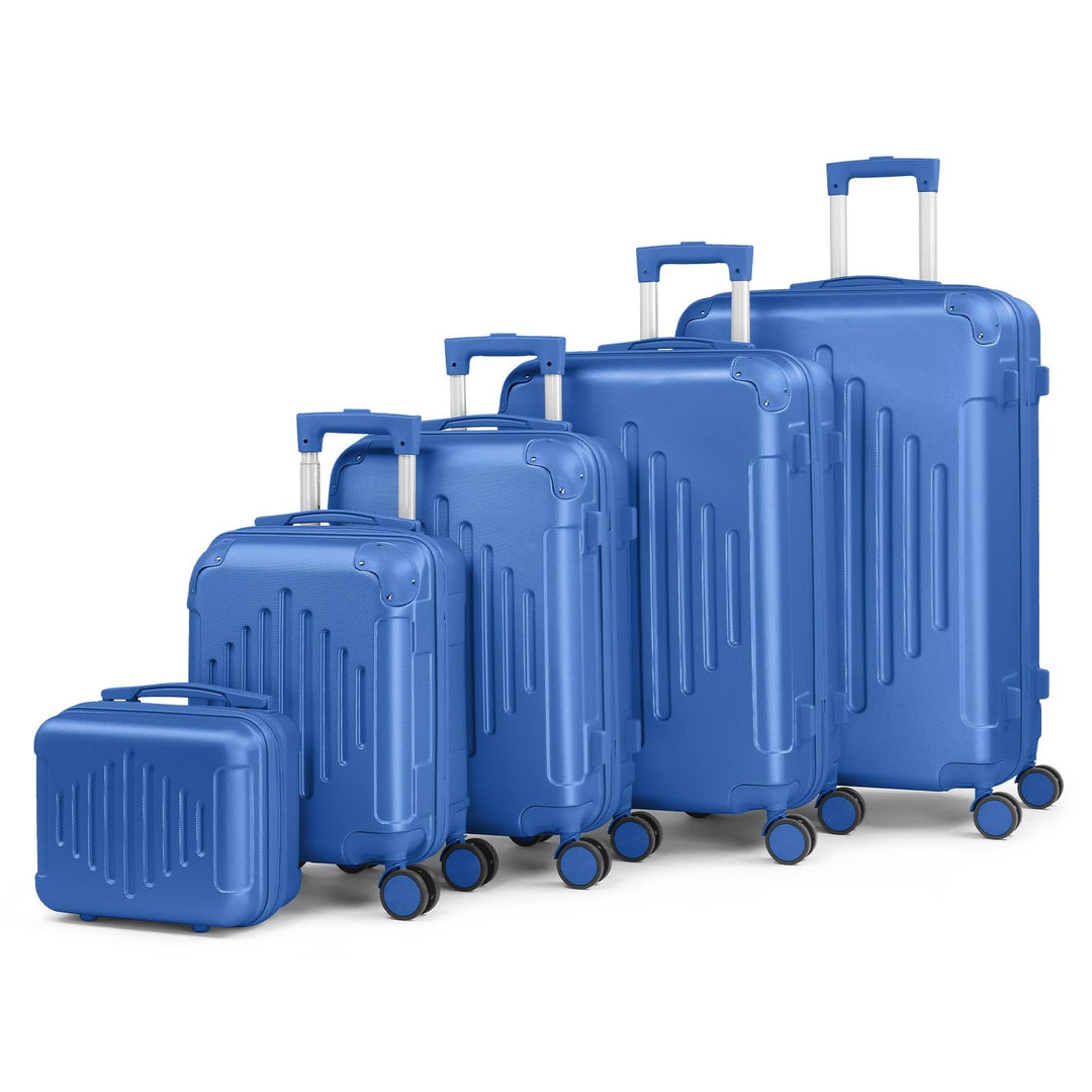 LALAHO Kofferset 5 teilig, Reisekoffer Set mit Kosmetikkoffer, Hartschalen Koffer Set aus ABS, Gepäc