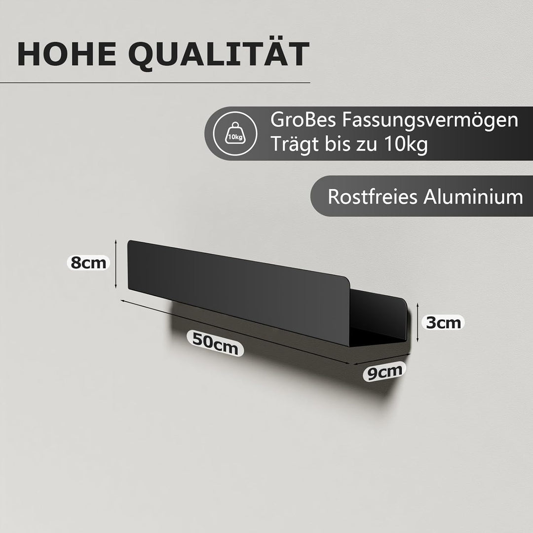 REKITA Duschablage ohne Bohren, Badezimmer Organizer 50 cm, Duschablage Edelstahl mit 5 Abnehmbaren