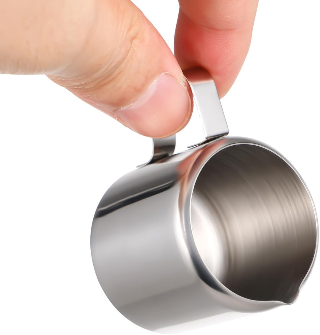 Cabilock Edelstahl Milchkännchen 2Er Set 60Ml Milchaufschäumer Kännchen Für Kaffee Latte Art Sauce D