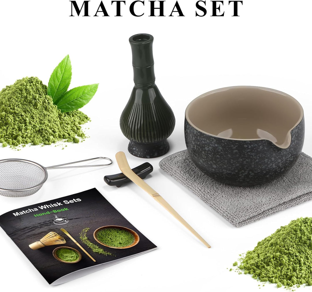 7 Piece Matcha Set, Matcha Broom aus Harz, Macha Tea Set with Matcha Spoon, Whisk Holder, Matcha Bes