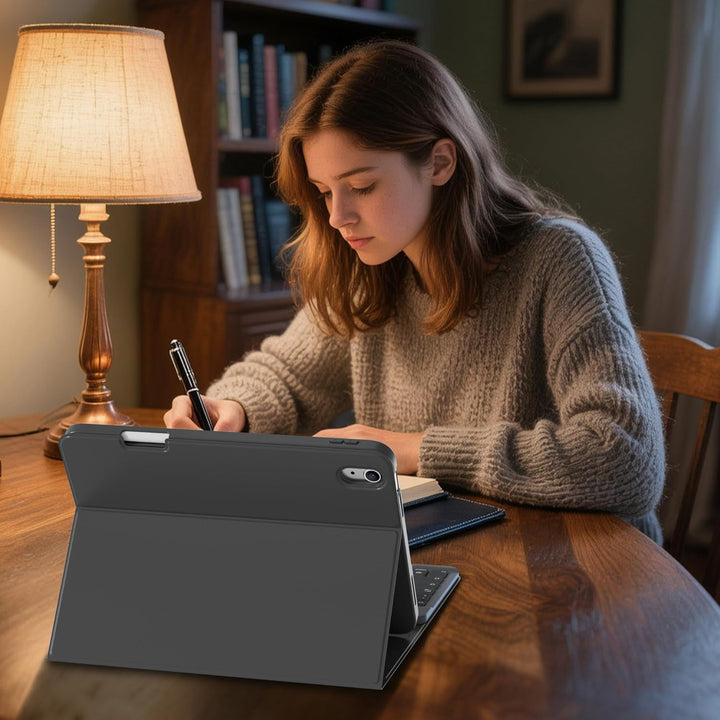 Hülle mit Tastatur für iPad A16 11 Generation2025/10 Generation 2022, (11/10.9 Zoll), 7-farbige Magn