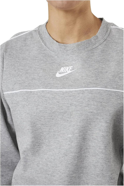 Nike Damen Sw Mlnm Essntl Langarmshirt XL Dk Grey Heather/White, XL Dk Grey Heather/White