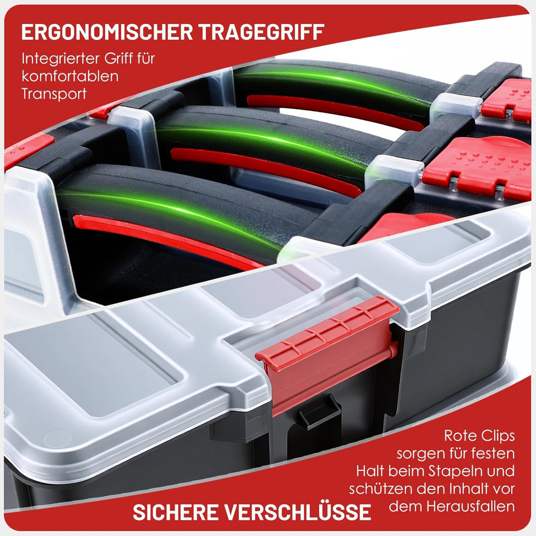 Famuka Sortimentskasten Set-3-stufiger Werkzeugkasten-Werkstatt Garage Haushalt Kleinteile Organizer
