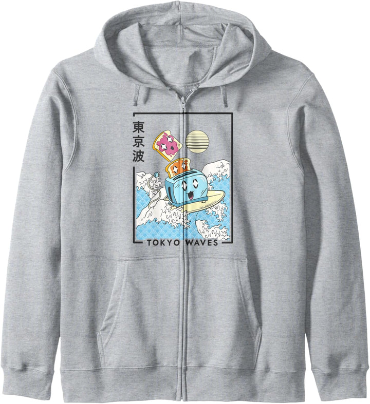 Toaster Erdnussbutter Jelly Japanische Welle Kawaii Ästhetisch Kapuzenjacke