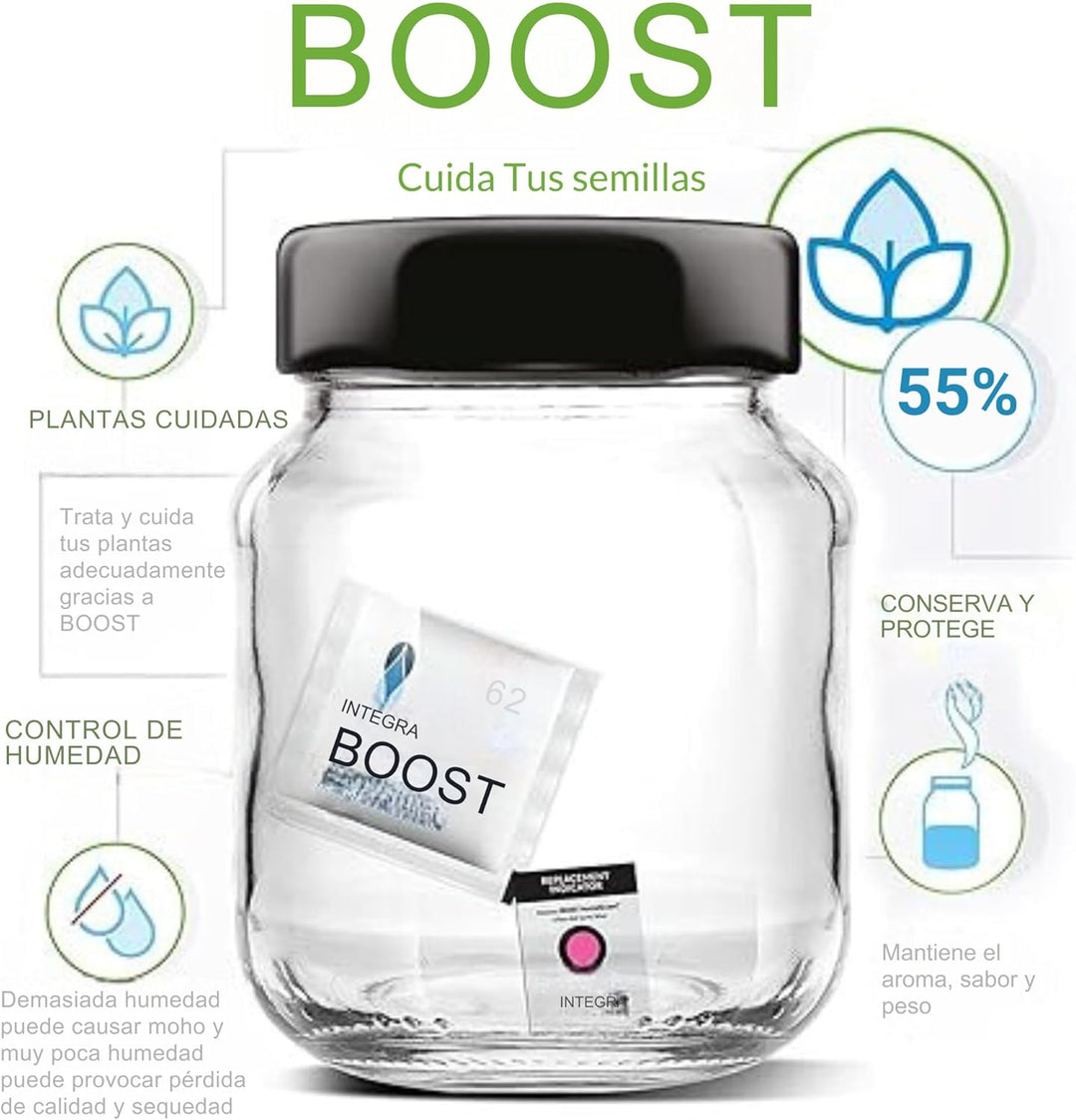 GROWMANIA Integra Boost 55 % - 4 Stück à 67 g Feuchtigkeitsregler - 2-Wege-Luftbefeuchter mit Versch