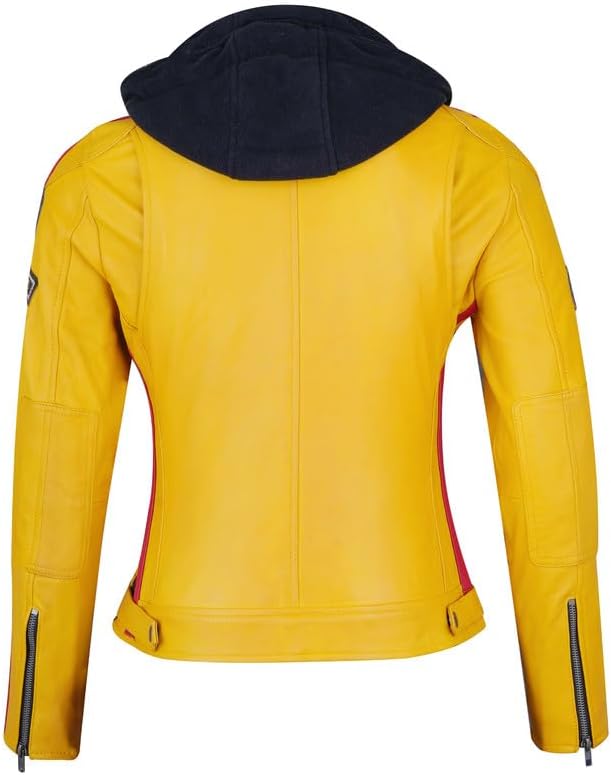 URBAN 5884 Motorradjacke Damen Mit Protektoren 58-LADIES, Damenjacke aus Lammleder, Protektoren für
