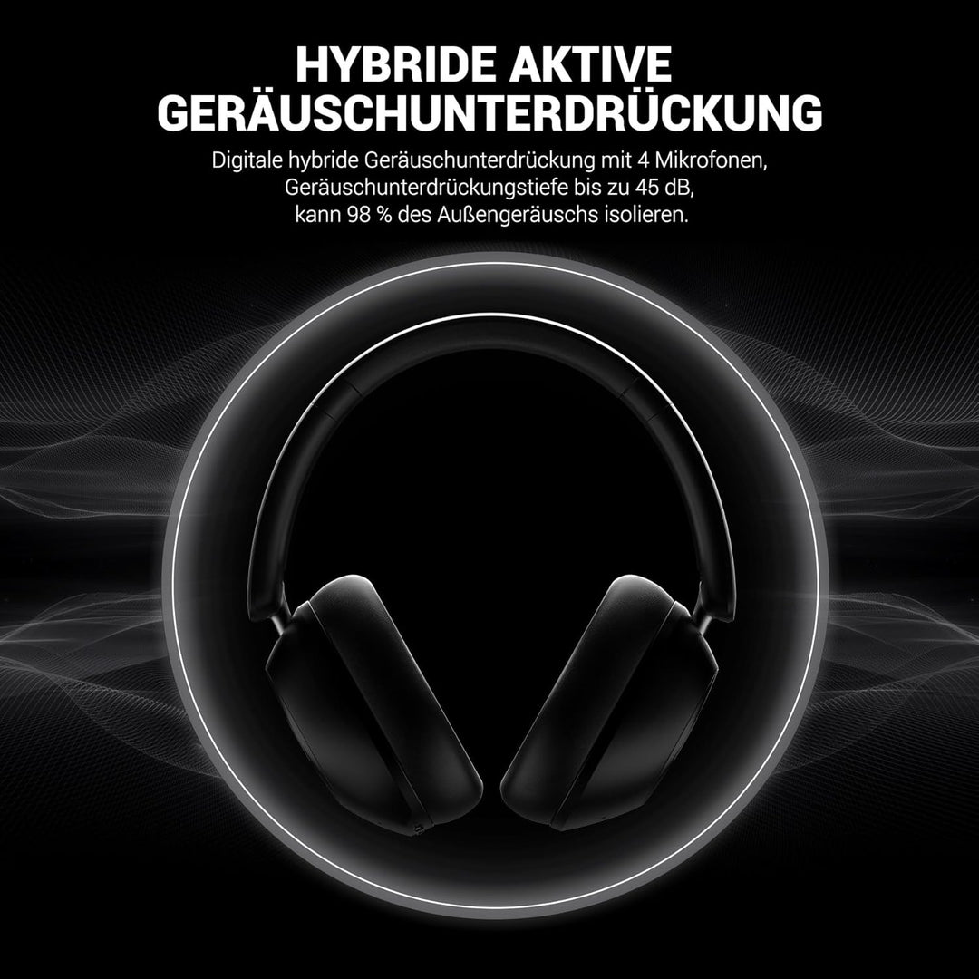 OneOdio A5 Over Ear Kopfhörer Kabellos Bluetooth, Hybrid Aktive Noise Cancelling, Hi-Res LDAC Audio,