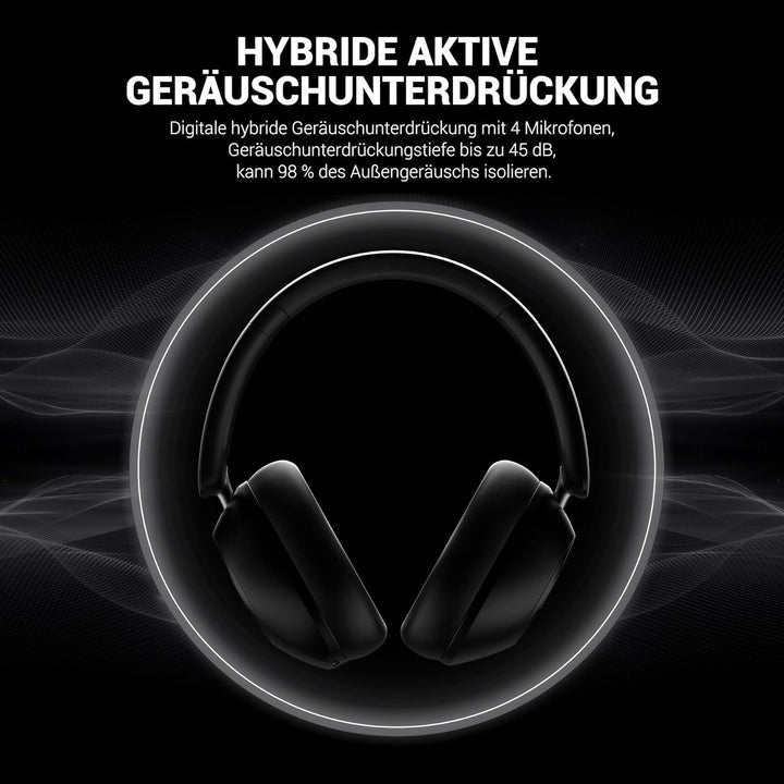 OneOdio A5 Over Ear Kopfhörer Kabellos Bluetooth, Hybrid Aktive Noise Cancelling, Hi-Res LDAC Audio,