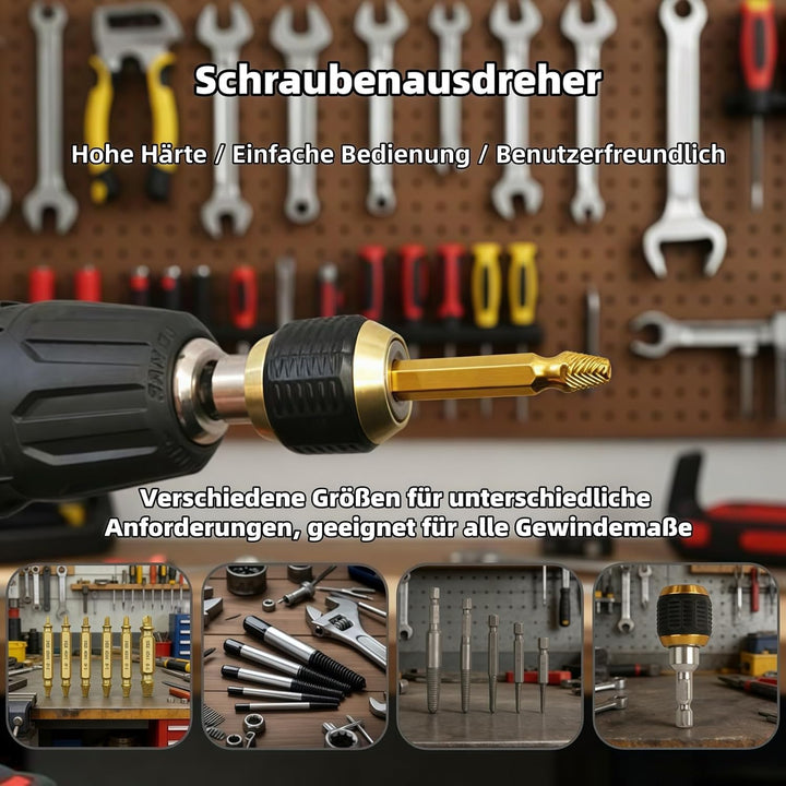 Schraubenausdreher Set, 17-teilig aus HSS 4341, Linksausdreher Set, Schrauben Entferner, Spiral Scre