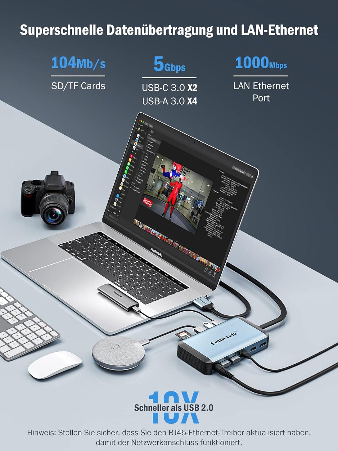 USB C Docking Station für MacBook Dual Display, Lemorele 12 in 2 Docking Station mit Dual 4K@60Hz HD