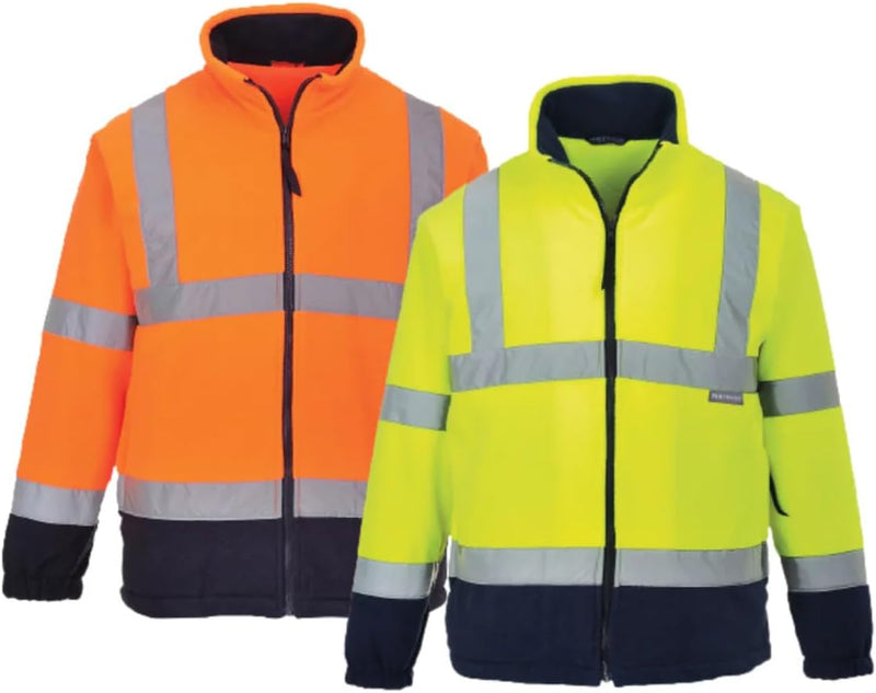 Portwest Hochsichtbare zweifarbige Fleece-Jacke, Farbe: gelb, Grösse: M, F301YNRM M gelb/marine, M g