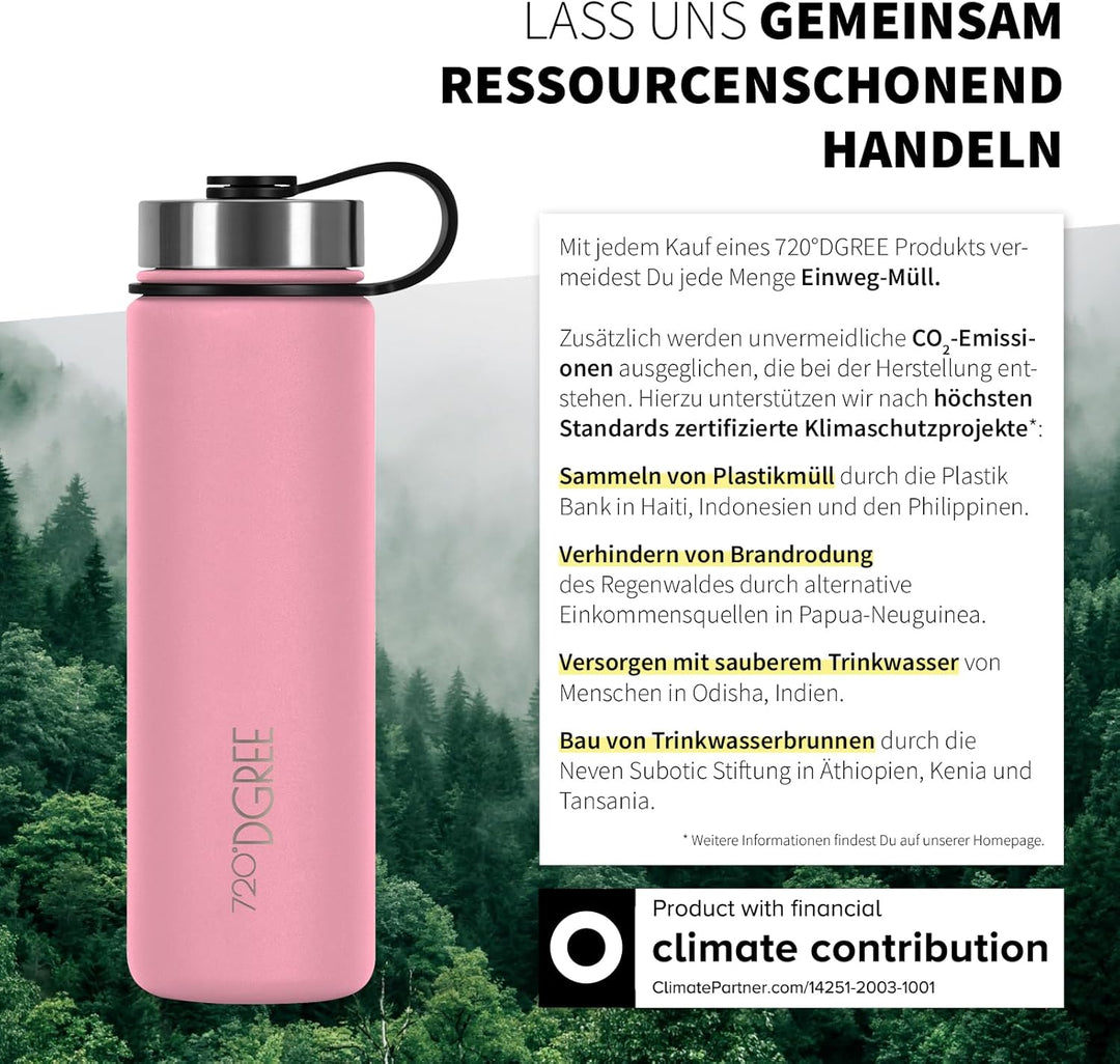 720°DGREE Edelstahl Trinkflasche “noLimit” – 1200ml - Auslaufsicher, Kohlensäure geeignet, BPA-Frei