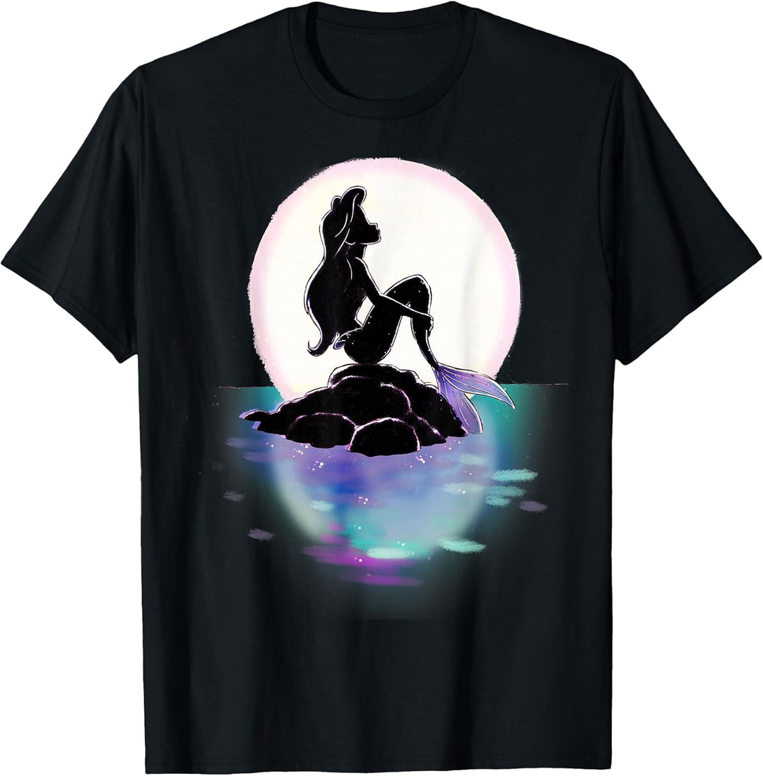 Disney Little Mermaid Ariel Colorful Sunset Moon T-Shirt