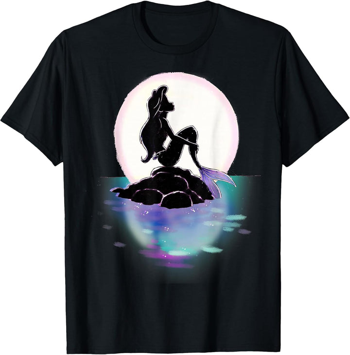 Disney Little Mermaid Ariel Colorful Sunset Moon T-Shirt