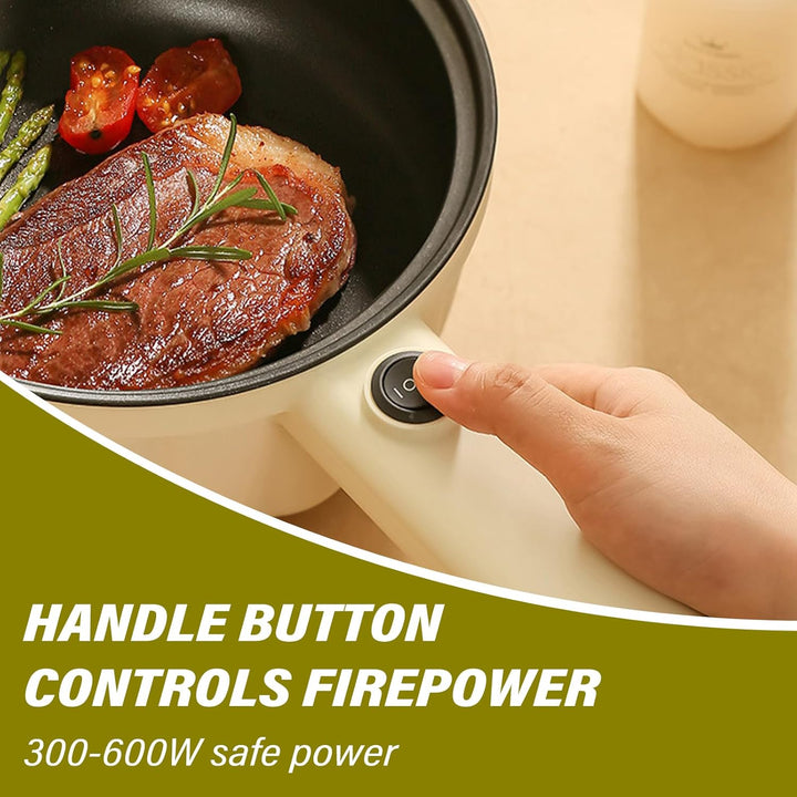 Elektrische Hot Pot Topf 2L Mit Dampfgarer, Elektrischer Hot Pot, Mini Antihaft Multikocher, Antihaf