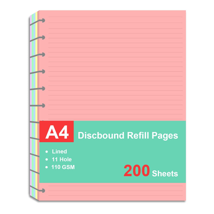 Nachfüllpapier in Briefgrösse, A4, lose Blätter, für TUL Custom Notizsystem, Discbound Notizbuch, Pl