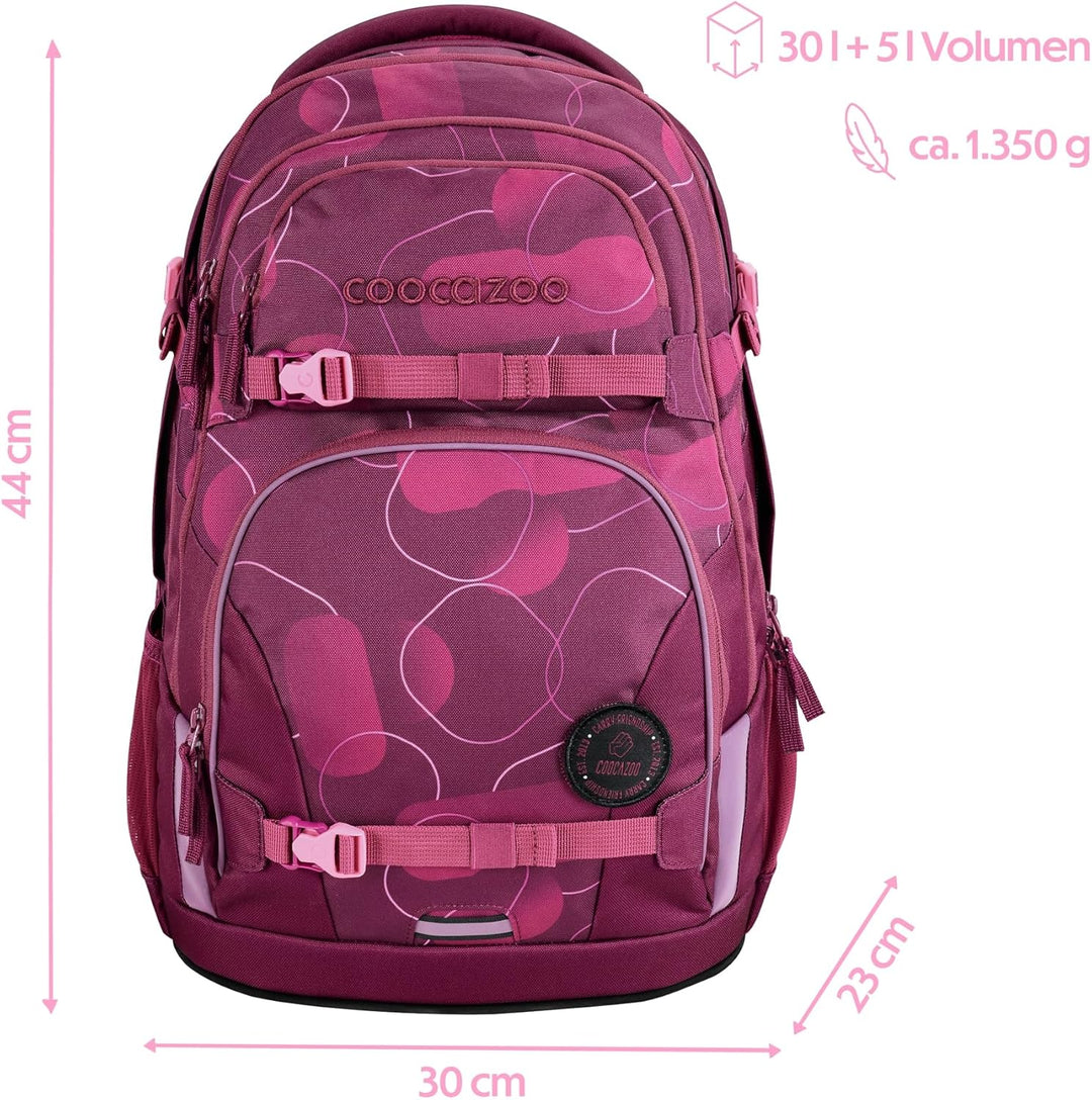 coocazoo Schulrucksack Porter, ergonomischer & anpassbarer Tornister, höhen- & grössenverstellbar, m
