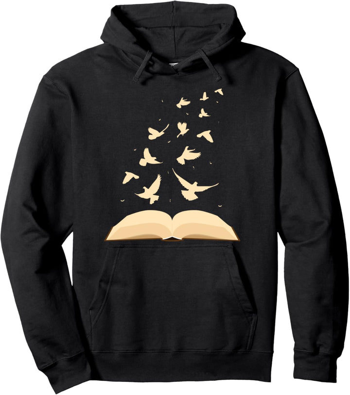 Buch Lesen Vögel Lesefreund Lesehobby Hoodie Pullover Hoodie