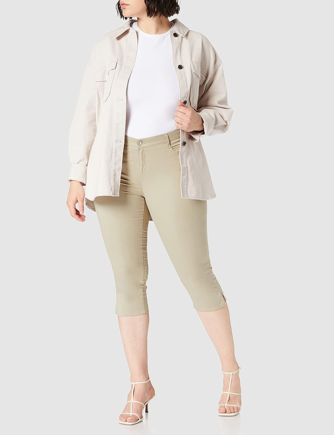 BRAX Damen Style Maine S Verkürzte Leinenhose Hose 34W / 30L Weiss 1, 34W / 30L Wei&#xDF; 1