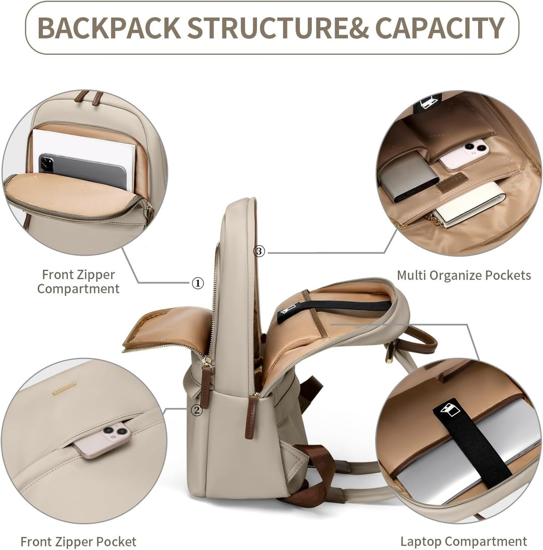 GOLF SUPAGS Laptop-Rucksack Damen, schlanke Computertasche, Arbeit, Reisen, College-Rucksack, Geldbö