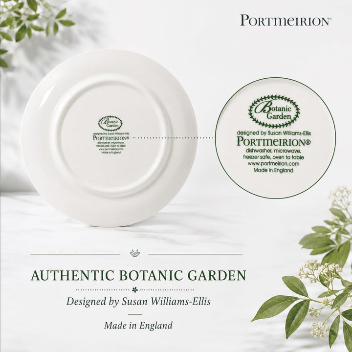 Portmeirion Home &amp; Gifts BG05082 Botanic Garden Beilagenteller, 16,5 cm, 6 Stück, Weiss