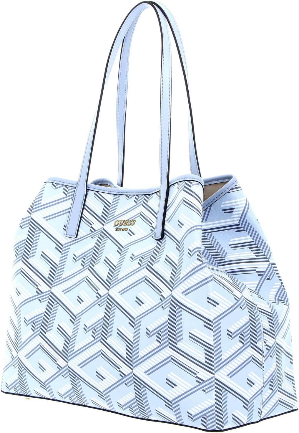 GUESS Damen Vikky Large Tote Bag Eisblau -Logo, Eisblau -Logo