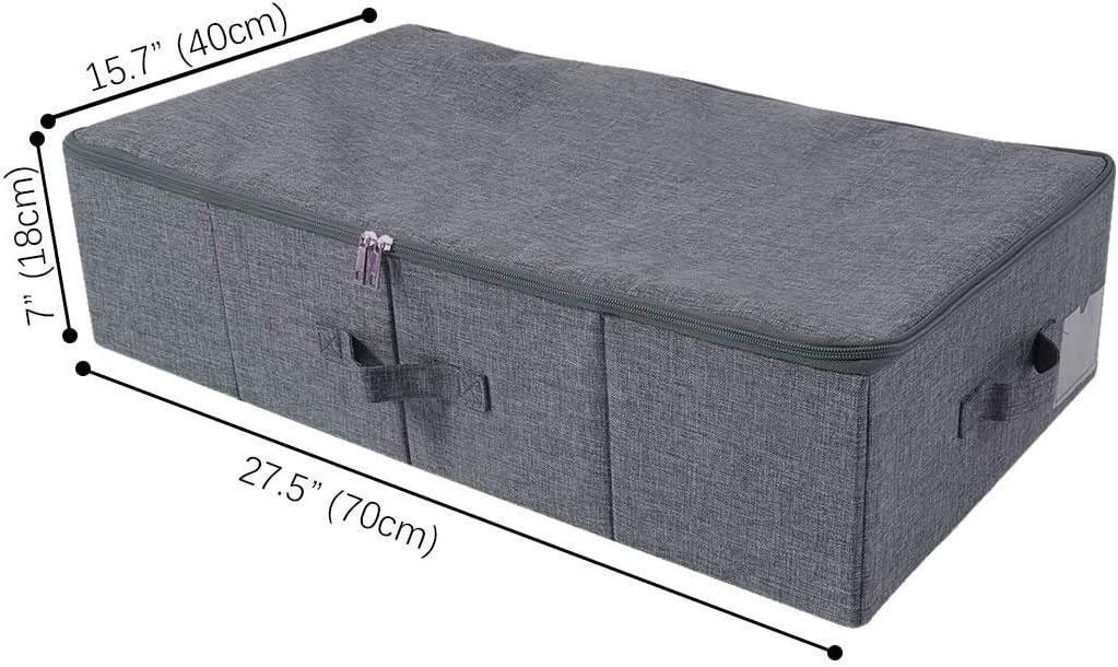 2er-Pack, faltbare Unterbett-Aufbewahrungsboxen mit Reissverschlussabdeckung, Aufbewahrungsbehälter