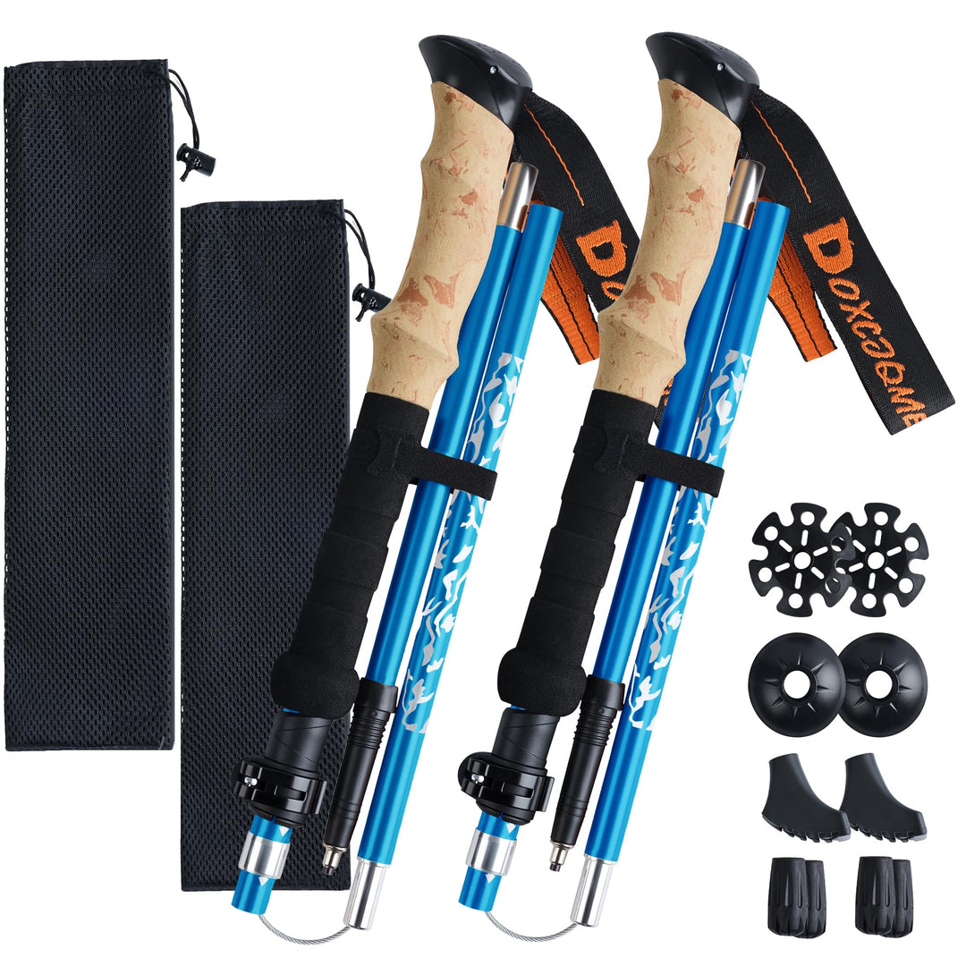Wanderstöcke Faltbar Aluminium 2Pack Trekkingstöcke Nordic Walking Stöcke Damen Herren 110-130cm Lei