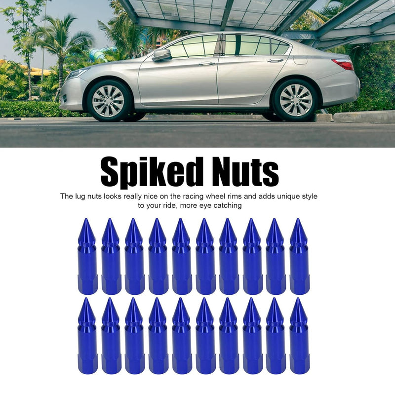 Spike Lug Nuts, 20 Stück Universal M12x1.5 Racing Wheels Felgen Radmuttern 90-mm-Spitzmuttern aus Al