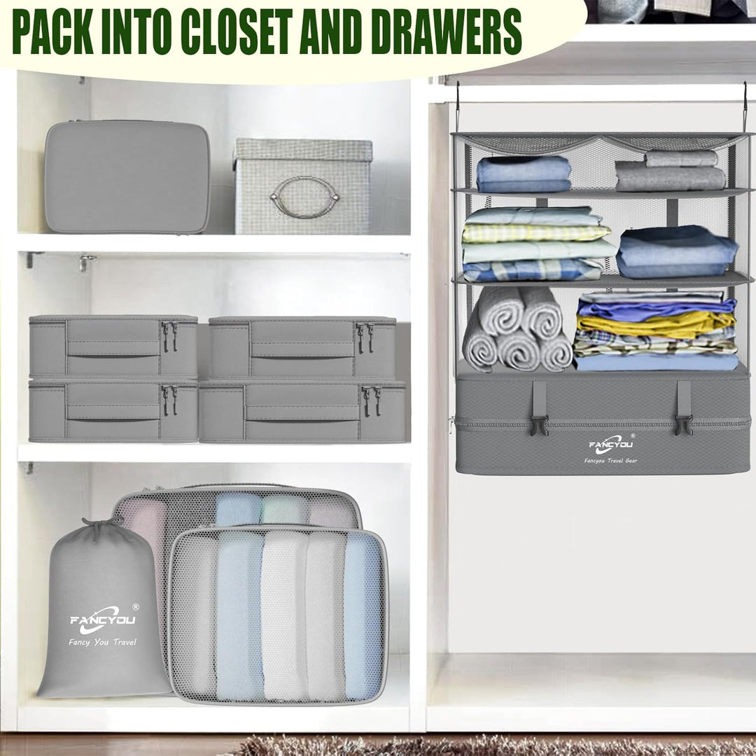 Koffer Organizer Hängende Verpackung Würfel Tragbare Schrank Regale Kompressive Reisegepäck Essentia