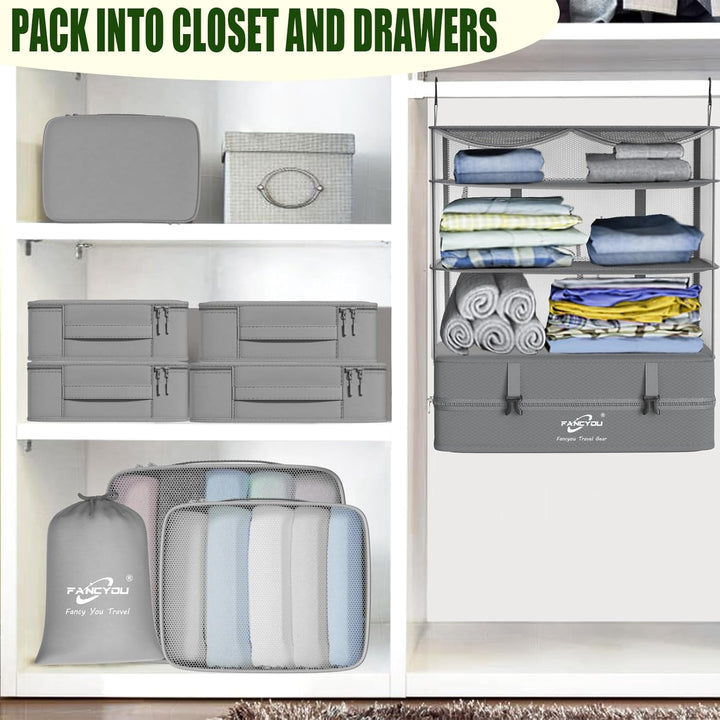 Koffer Organizer Hängende Verpackung Würfel Tragbare Schrank Regale Kompressive Reisegepäck Essentia