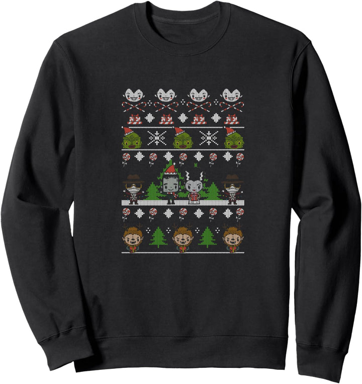 Universal Monsters Christmas Group Ugly Sweater Style Sweatshirt