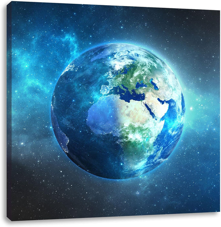 Pixxprint Unsere Erde im Weltall als Leinwandbild/Grösse: 70x70 cm/Wandbild/Kunstdruck/fertig bespan