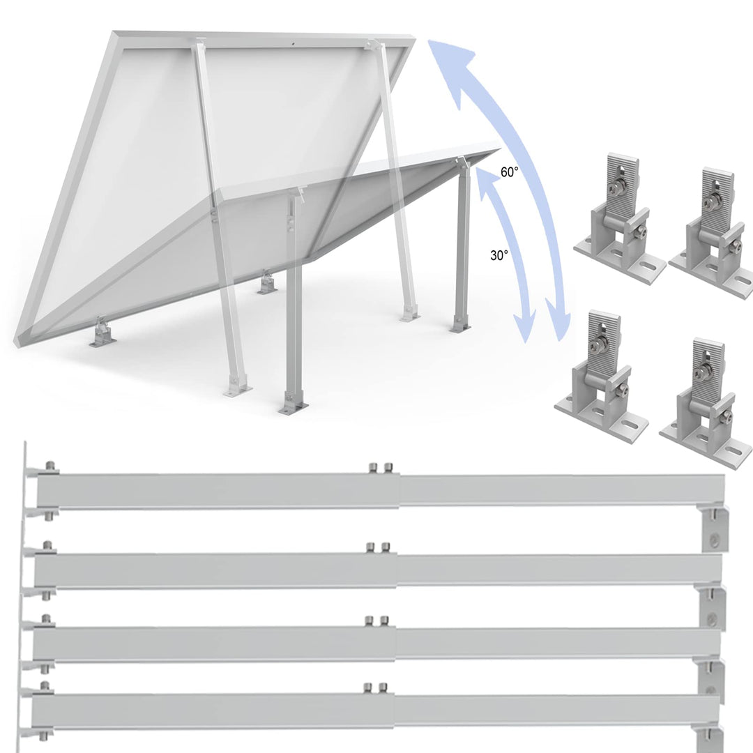 Solarmodul Halterung, 2 Sets Halterung Balkonkraftwerk Montageset Extra Länge 52CM-104CM, Aufständer