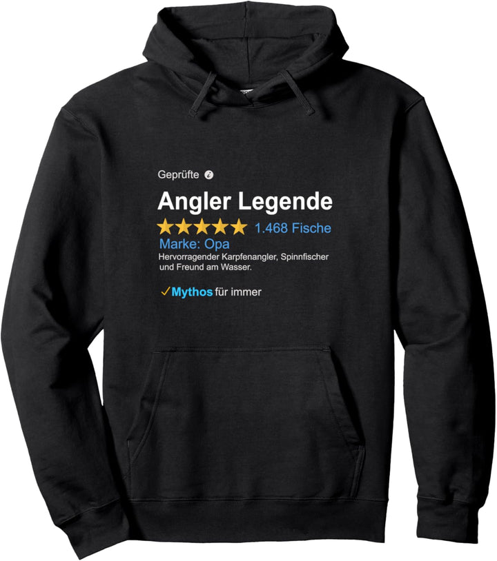 Opa Angler Legende Mythos Geschenk Vatertag Fischen Pullover Hoodie