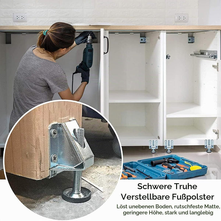 Smavles Schwerlast-Möbel-Nivellierfüsse 4 Stück Möbelfüsse Verstellbar Schrankfüsse Höhenverstellbar