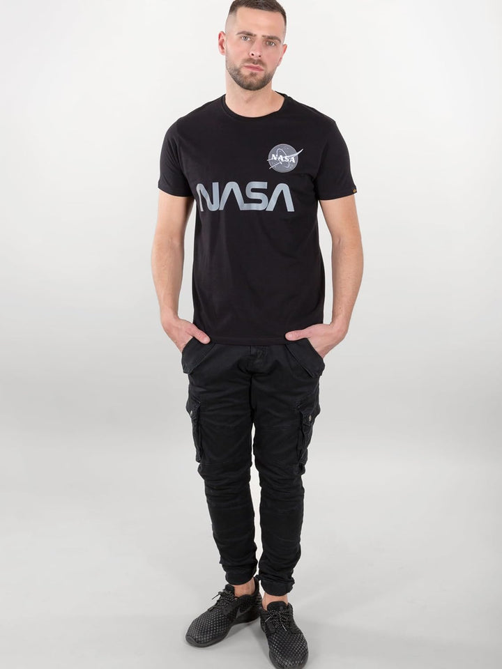 Alpha Industries Herren NASA Reflective T T-Shirt (1er Pack) XXS Schwarz, XXS Schwarz