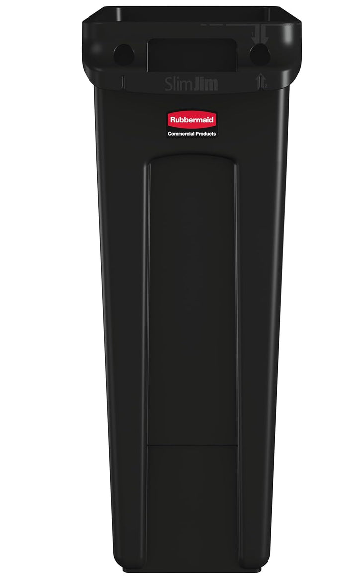 Rubbermaid Commercial Products FG354060BLA Slim Jim mit Lüftungskanälen, 87 L, Schwarz Schwarz 87 L,