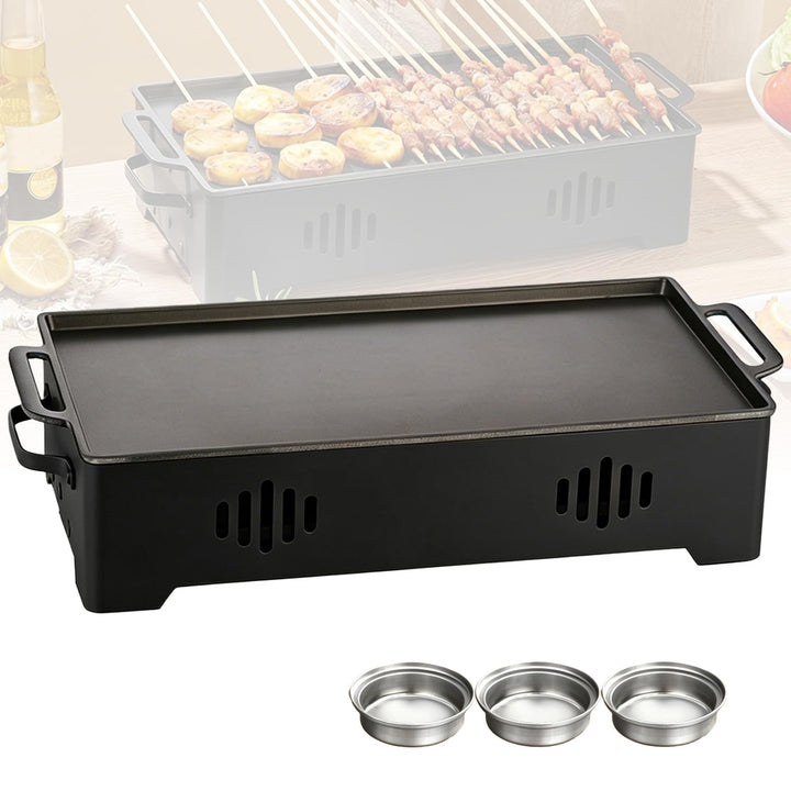 Warmhalteplatte fürs Grillen, BBQ Warmhalteplatte Teelicht, Warmhaltebehälter für Essen & Grillgut,
