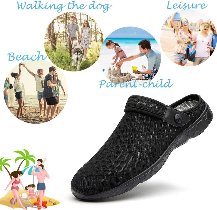 Unisex Clogs Hausschuhe Atmungsaktiv Mesh Pantoletten Sommer Beach Freizeit Schuhe rutschfest Weiche