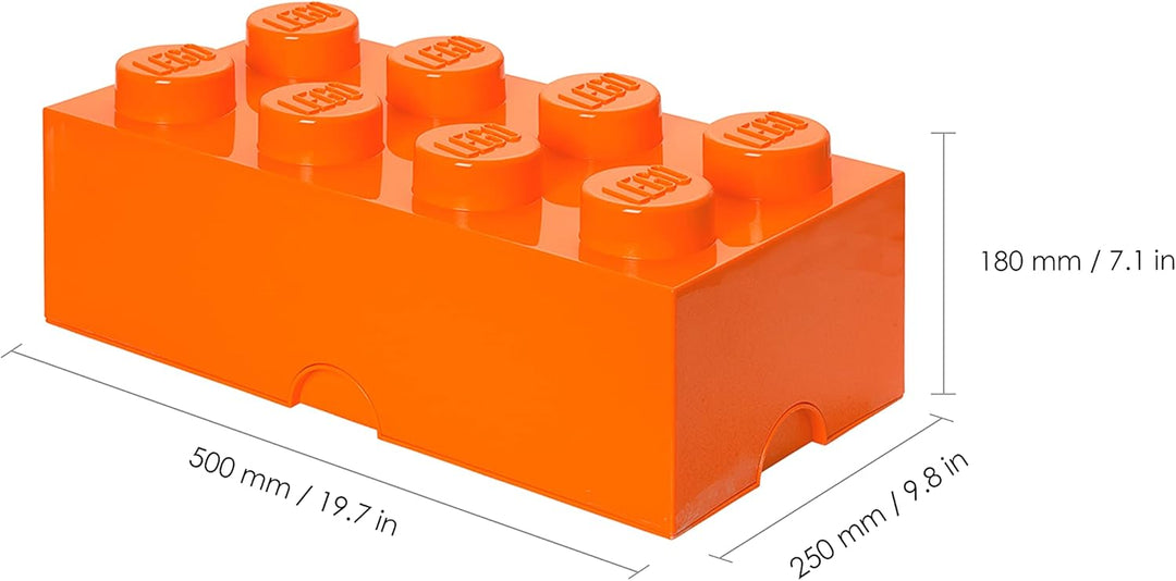 LEGO Aufbewahrungsstein, 8 Noppen, Stapelbare Aufbewahrungsbox, 12 l, orange