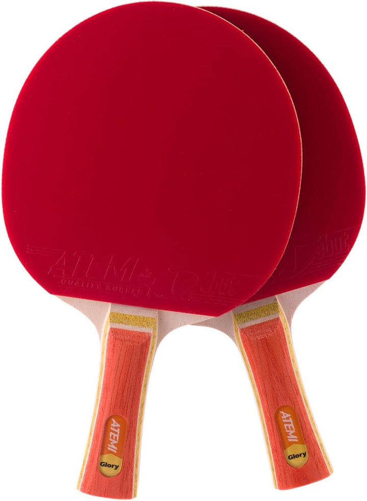 Atemi Tischtennis-Set (2X Schläger, 3X Bälle) Glory Serie - ITTF zugelassener Ping Pong Schläger & 3