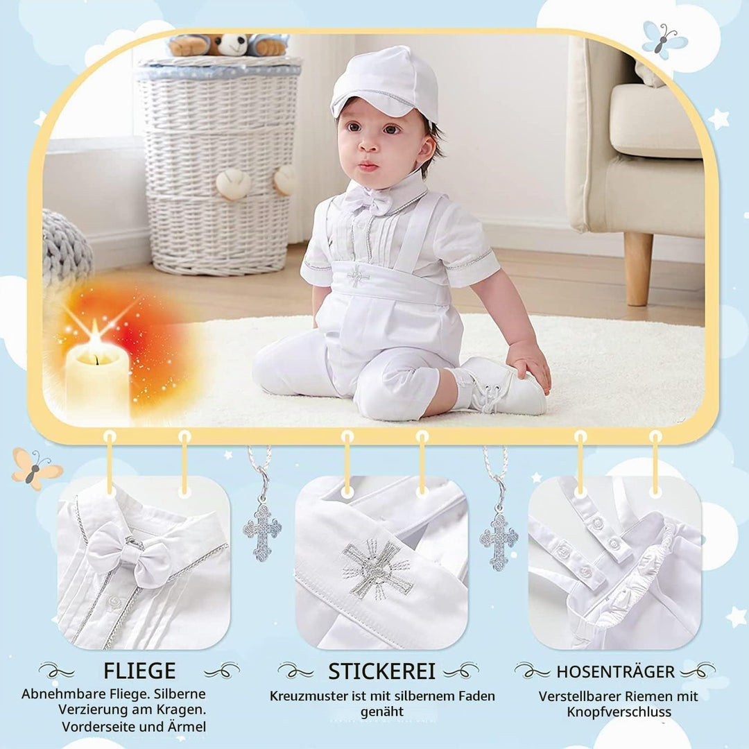 Booulfi Baby Kleidung Jungen Baumwollstoff Baby Anzug Junge Hochzeit Taufanzug Taufkleid Junge Weihn