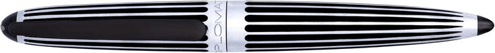 DIPLOMAT - Geschenkset Füllfederhalter Aero Stripes - Aluminium & Schwarz - 1 Füllhalter + 1 Tintenf