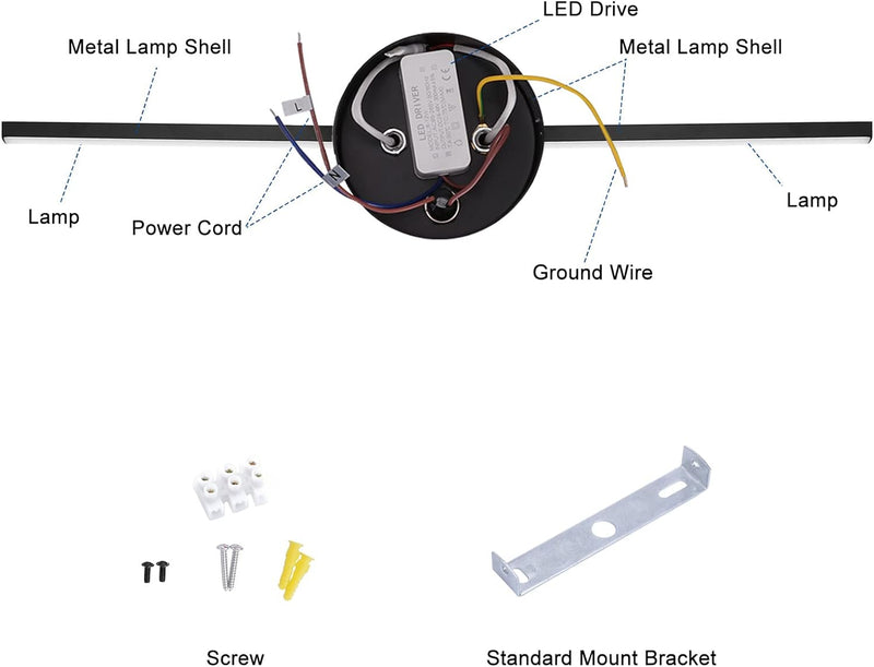 KAWELL 10W Moderne LED Wandleuchte mit Schalter Innen Wandlampe LED Wandbeleuchtung mit 300° Drehbar