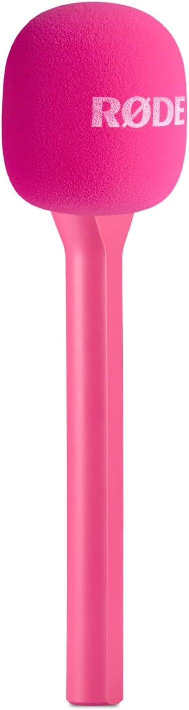Rode Interview GO Handadapter Pink für Wireless Mikrofon-Funksystem Sendemodule + keepdrum Fell-Wind